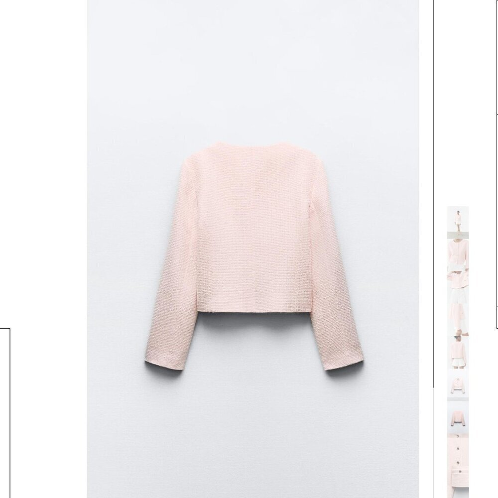 ZARA TEXTURED ROUND COLLAR BLAZER Size S NEW WITH TAG! - Picture 10 of 14